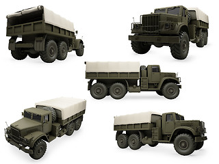 Image showing Collage of isolated truck