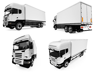 Image showing Collage of isolated truck