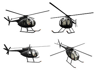 Image showing Collage of isolated helicopter