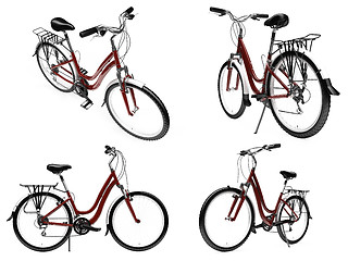 Image showing Collage of isolated bike