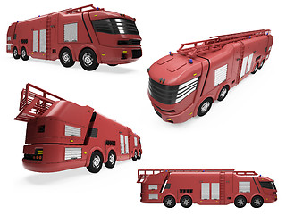 Image showing Collage of isolated concept firetruck