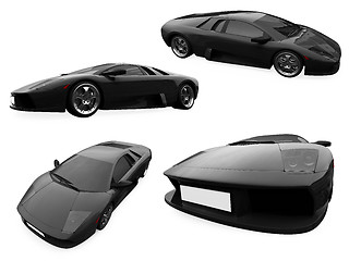 Image showing Collage of isolated super car