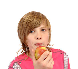 Image showing teenager with apple