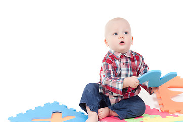 Image showing Little boy in studio