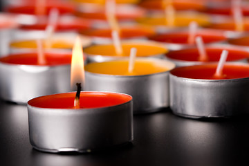 Image showing flaming candle