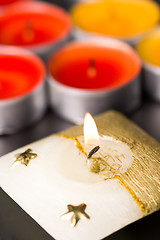Image showing flaming candle
