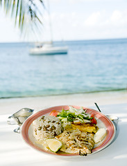 Image showing grilled sauteed cavalli kingfish caribbean style