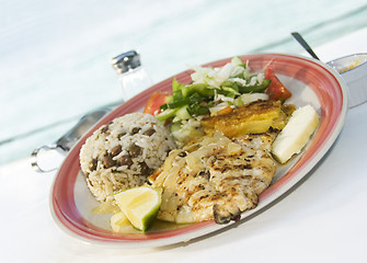 Image showing grilled sauteed cavalli kingfish caribbean style