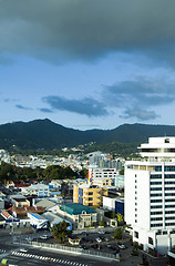 Image showing skyline view downtown port of spain trinida with performing arts