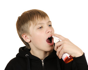 Image showing The teenager takes a inhale