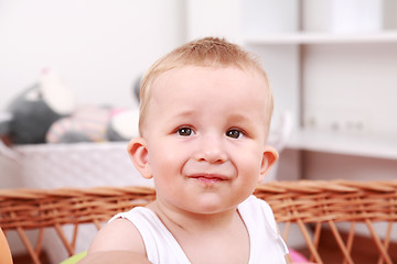 Image showing Adorable newborn portrait