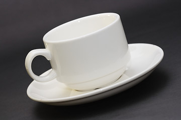 Image showing A white cup of coffee