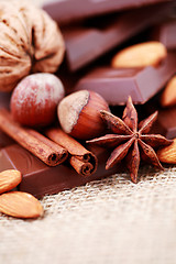 Image showing chocolate with delicacies