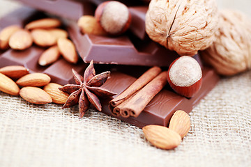 Image showing chocolate with delicacies