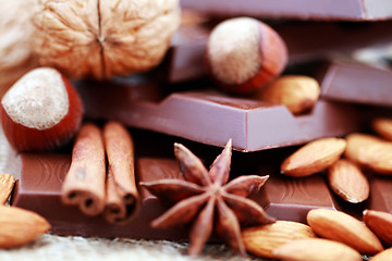 Image showing chocolate with delicacies