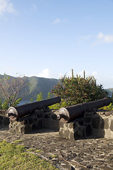 Image showing old canons fort hamilton bequia st. vincent and the grenadines