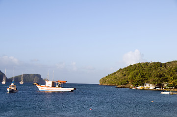 Image showing native fishing boats bequia caribbean sea st. vincent and the gr