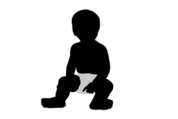 Image showing Toddler Silhouette Illustration