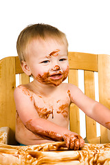 Image showing Messy Baby Boy Isolated