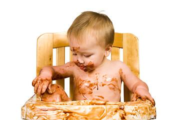 Image showing Messy Baby Boy Isolated