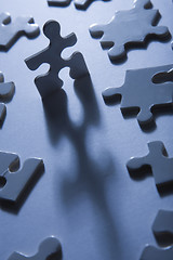 Image showing Jigsaw Pieces with Dramatic Light