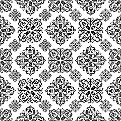 Image showing floral wallpaper black