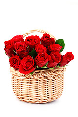 Image showing basket full of red roses