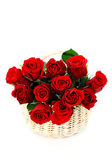 Image showing basket full of red roses