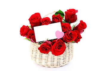 Image showing basket full of red roses