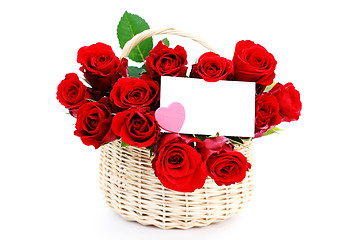 Image showing basket full of red roses