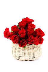 Image showing basket full of red roses