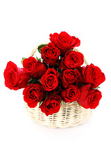 Image showing basket full of red roses