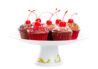 Image showing Chocolate Cherry Cupcakes