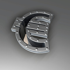 Image showing metal euro symbol