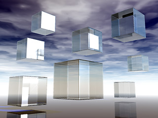 Image showing glass cubes