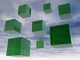 Image showing glass cubes