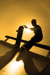 Image showing Skateboarder Silhouette