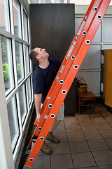 Image showing Setting Up a Ladder