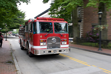 Image showing Moving Fire Engine