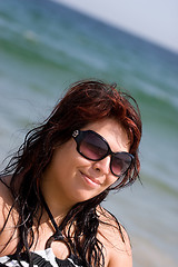 Image showing Happy Beach Woman