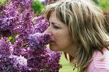 Image showing Portrait with lilac