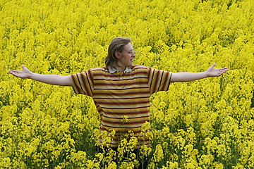 Image showing Young man in meadow