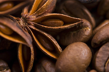 Image showing aroma coffe. ingredients. coffe beens, anise