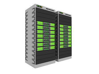 Image showing 3d Servers-Green #1