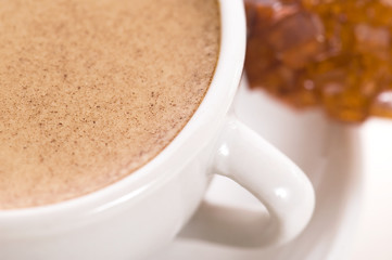 Image showing notebook, sugar and cup of coffee