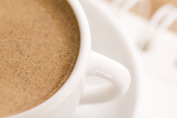 Image showing notebook and cup of coffee