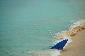 Image showing Lost Beach Umbrella, Saint Maarteen, Dutch Antilles