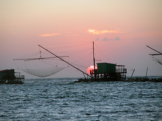 Image showing Sunset in Marina di Pisa, Italy, 2005