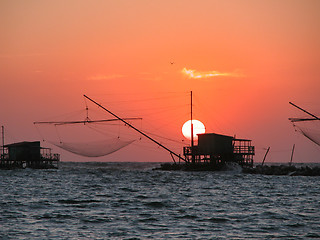 Image showing Sunset in Marina di Pisa, Italy, 2005