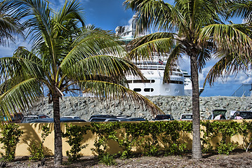 Image showing Cruise Ship in Saint Maarteen Coast, Dutch Antilles